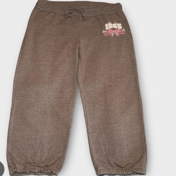 Sporty y2k Brat Summer Mossimo capri joggers Xxl Tie Waist Brown Tan Hue - Picture 1 of 10